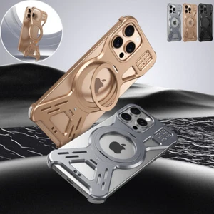 Magnet Ständer Hülle für iPhone 16 Pro Max Plus 15 14 13 12 Aluminiumlegierung Cover - Bild 1 von 14