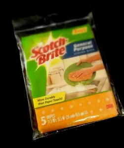 3M Scotch Brite General Purpose Kitchen Wipes, lot of 3 / 5-Pack  - 15ct Orange - Picture 1 of 1