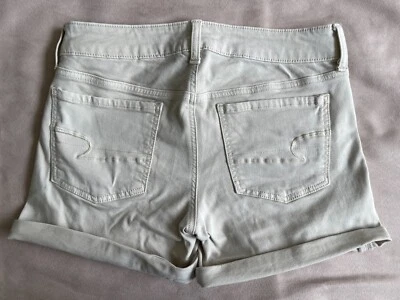 Pantalones cortos de mezclilla American Eagle talla 8 midi tostados elásticos con puños Foto 1 de 4
