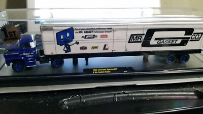 M2 Machines Auto-Haulers 1958 Chevrolet Spartan LCF & Mr Gasket Trailer - Image 1 of 4