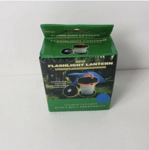 2-in-1 Puck Flashlight or Pop-Up LED Mini Lantern Black/Blue Battery Operated - Picture 1 of 10