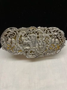 Antique Sterling Silver 19th Century Continental Wedding Box with Coach & Bells - Picture 1 of 6