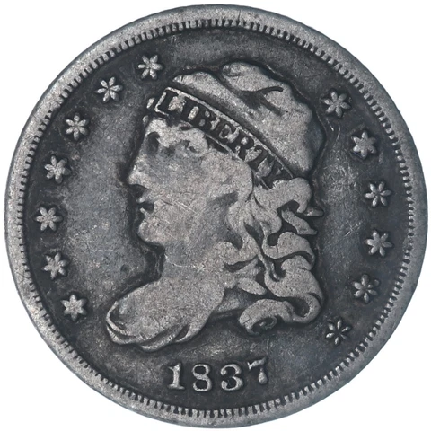 1837 (P) Seated Liberty Half Dime 90% Silver Very Fine See Pics X250 Cover