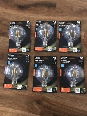 Feit Electric BPG2560/927CA/FIL Globe G25 LED Light Bulb, 5W, Clear (6-PACK) - Image 1 of 3