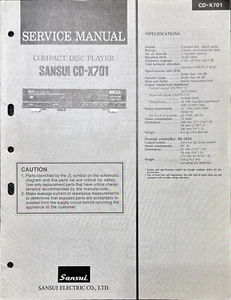 SANSUI CD-X701 CD Service Manual Original\Original - Bild 1 von 2