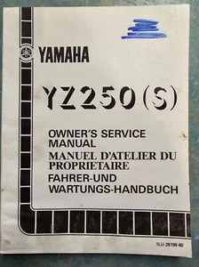 Yamaha 1986 YZ250S Owners Service Manual FREE POST - Picture 1 of 7