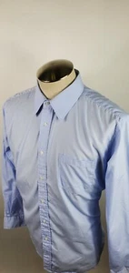 VTG Yves Saint Laurent Long Sleeve Dress Shirt Mens Size 17 34-35 Blue - Picture 1 of 7