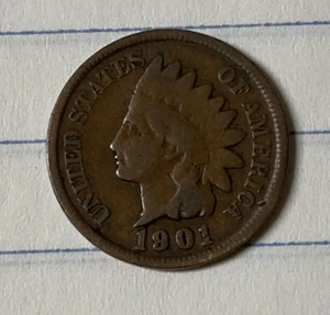 1901 Indian Head Penny US One Cent Coin No Mint Mark Philadelphia Circulated - Picture 1 of 17