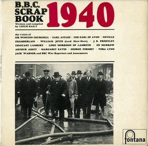 "B.B.C. SCRAP BOOK 1940" Winston CHURCHILL (LP 33 tours + book original UK) NM - Imagen 1 de 12