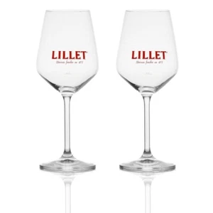 2 Stück original Lillet Gläser Glas Cocktailgläser 2er Set mit Schriftzug - Bild 1 von 2