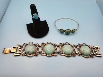 Lote de 3 piezas estilo suroeste (2 pulseras y 1 anillo) ¡Regalos navideños para ti y para ellos! Foto 1 de 4