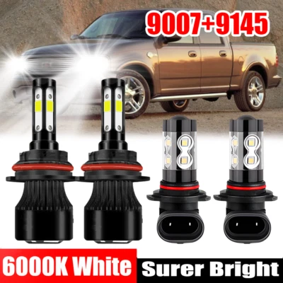 Faros LED 9007 + 9145 Faros Antiniebla para Ford 1999-03 F-150 2002-04 F-250 Foto 1 de 4