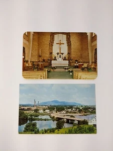 lot of 2 Vintage Postcards Magog, Quebec Cartes Postales Eglise Saint Jean-Bosco - Imagen 1 de 3