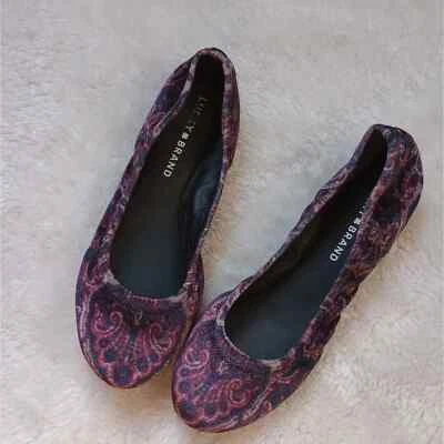 Lucky Brand 8.5 Emmie Paisley Brocade Velvet Flats - Image 1 of 4