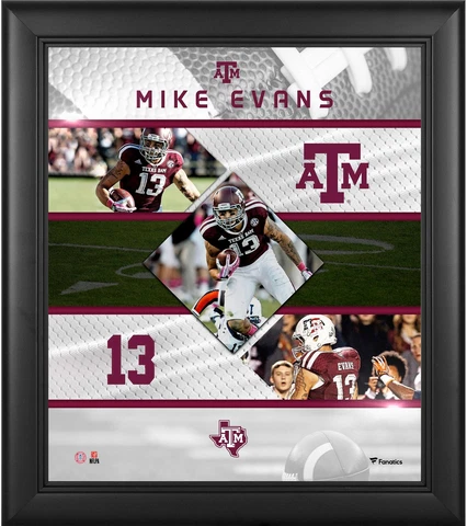 Mike Evans Texas A&M Aggies Framed 15" x 17" Stitched Stars Collage Cover