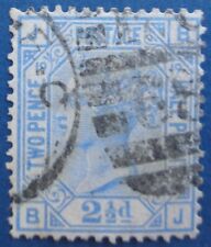 Royaume-Uni, Grande-Bretagne oblitéré, n°57, 2 1/2 bleu planche 19 Victoria 1875