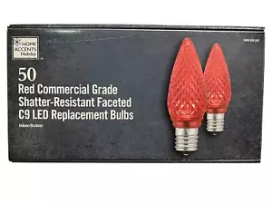 Home Accents Holiday C9 Red LED Shatterproof Replacement Bulbs (50-Pack) - Picture 1 of 2