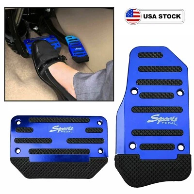 Non-Slip Automatic Gas Brake Foot Pedal Cover Pad Universal Car Accessories Blue - Image 1 of 4
