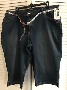 Lee Wmns Sz24W M-Midrise Skimmer Med Wash-MidRise-Dsgnd To Fit Curves-Belted NWT - Picture 1 of 3