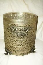 Matson Filigree Roses Trash Can Waste Basket Ormolu Liner Vintage Mid Century