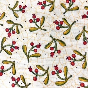 Holiday Botanical on Beige Moda Fabric to quilt or sew 100% cotton 1.75 yards - Picture 1 of 5