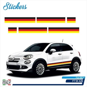 Strisce adesive fiancate laterali Fiat 500x Germania tricolore FT 5X A28 - Imagen 1 de 1