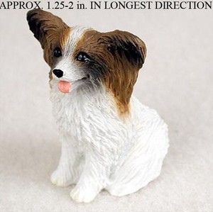 Papillon Mini Hand Painted Figurine Brown/White