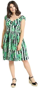 Hell Bunny «SOLANA TIKI» Tropical Palms PALMEN SWING Dress KLEID Rockabilly - Bild 1 von 5