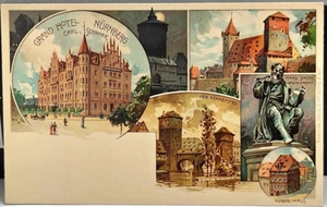 PC ~ MINTY ~ Nürenberg, GERMANY - Dran Hotel, Durer Haus, Sachs Monument 1906 - Picture 1 of 2