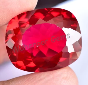 44.20 Ct Natural Blood Red Ruby Cushion Certified Mozambique Stunning Gemstone - Picture 1 of 7
