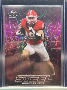 2023 Leaf Trinity Brock Bowers /25 Steel Pink Lazer #S-14 RC Raiders - Picture 1 of 3