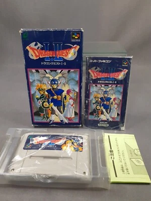 NINTENDO SUPER FAMICOM SFC Dragon Quest I & II 1 & 2 Japanese Version Boxed - Image 1 of 4
