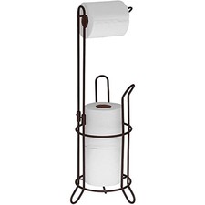 SimpleHouseware Bathroom Toilet Tissue Paper Roll Storage Holder Stand, Bronze "