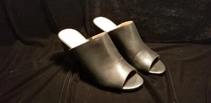 Liz Claiborne Black Open Toe Mules size 7 M Slip On  3" Heel - Picture 1 of 6