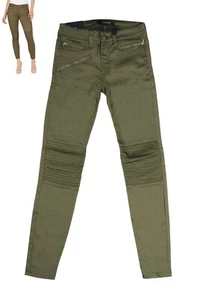 Jeans Numero Blake Low Rise stile moto junior denim 25W x 29L nuovi con etichette kaki oliva - Foto 1 di 1