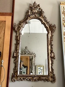 Antique Italian Louis XV Style Giltwood Hand Carved Wall Mirror - Picture 1 of 9