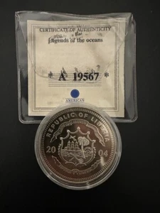 2004 REPUBLIC OF LIBERIA $5 Coin LEGENDS OF THE OCEAN/TITANIC by AMERICAN MINT - Picture 1 of 2
