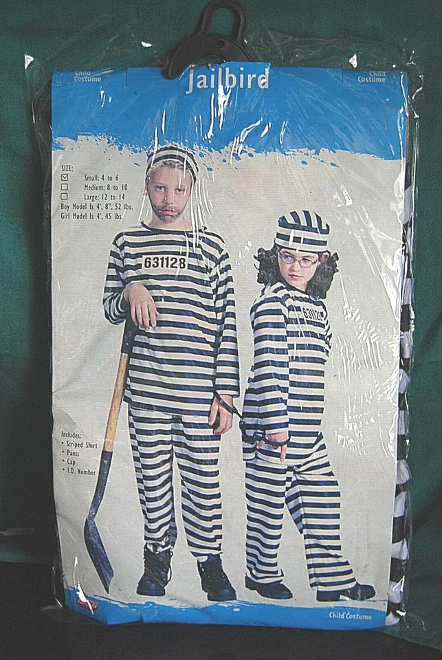 Disfraz de Halloween Jailbird Prisionero Niño Unisex Divertido Mundo F5357 Foto 1 de 4