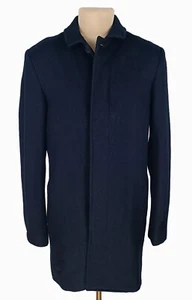 AllSaints Mens Navy Wool Jefferson Coat Size UK/US 40 (L) - Picture 1 of 15