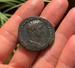 EMP COMMODUS RARE Ancient Roman Coin Sestertius 175AD JUPITER IOVI RIC1525 24.7g - Picture 1 of 3