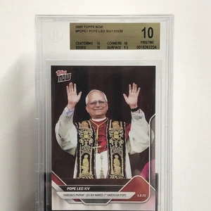 POPE LEO XIV BGS 10 PRISTINE LABEL 2025 TOPPS NOW! 1. American # 0018262224 - Bild 1 von 3