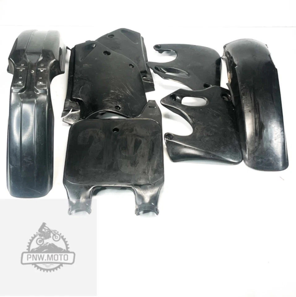 1994 93-94 Honda CR125R CR 125R 250r BLACK PLASTICS KIT FENDER FAIRING + - Image 1 of 1