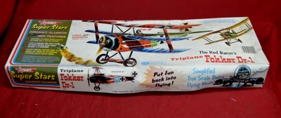Vintage~Comet~Super Stars Red Baron Fokker Dr-1 Unbuilt~NICE!!! 27" WINGSPAN - Image 1 of 4
