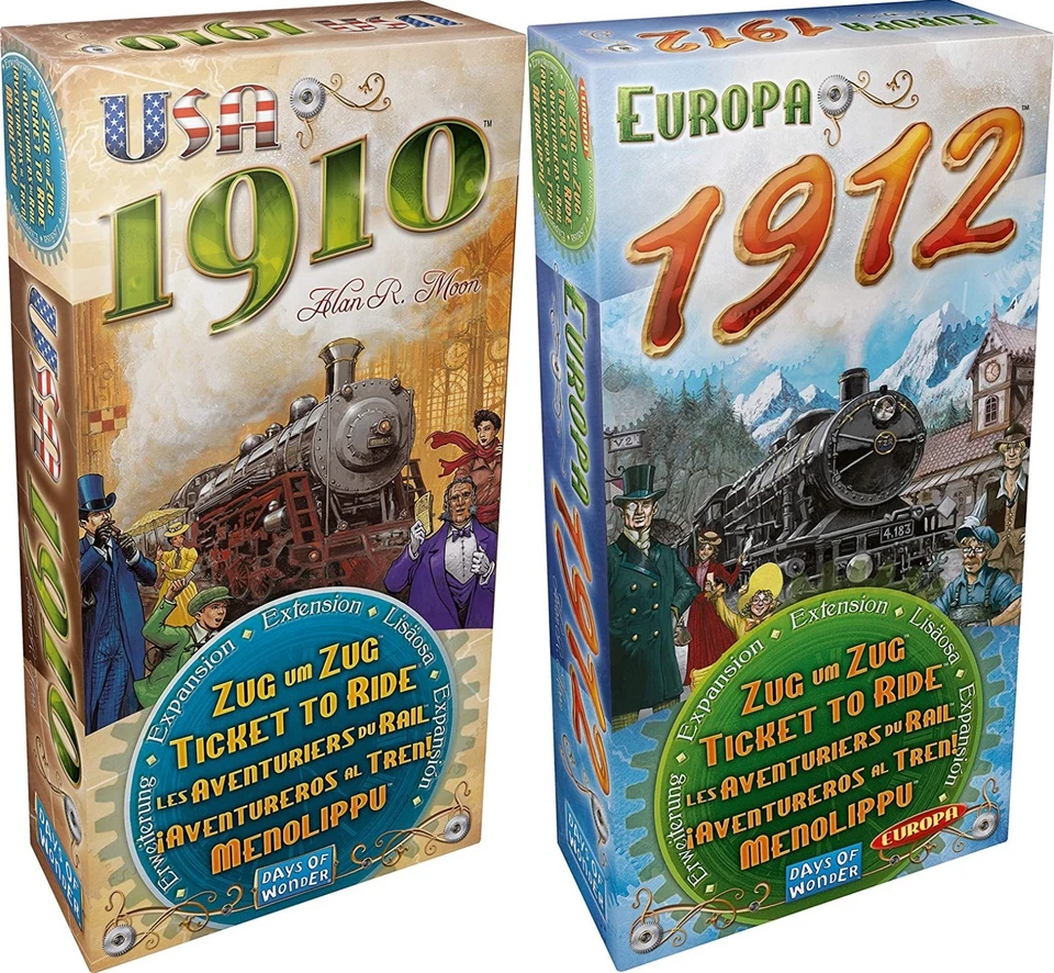 USA 1910 & Europa 1912 Expansion Set Ticket To Ride Europe Board Game Bundle - Image 1 of 4