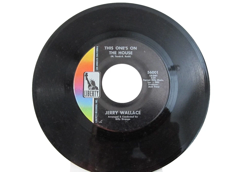 45 RECORD - JERRY WALLACE - THIS ONE'S ON THE HOUSE Foto 1 de 1
