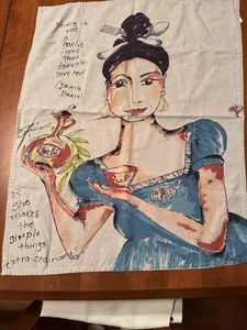 Sammlerstück Julia Junkin Dame Italienisch Kochen Küche Geschirrtuch Baumwolle - Bild 1 von 16