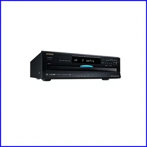 Reproductor de CD Premier negro de 6 discos con acabado de aluminio cepillado y control remoto - Imagen 1 de 6