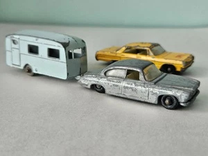 Vintage Matchbox Mk 10 Jaguar, Berkeley Caravan, Impala Taxi, made in England - Picture 1 of 17