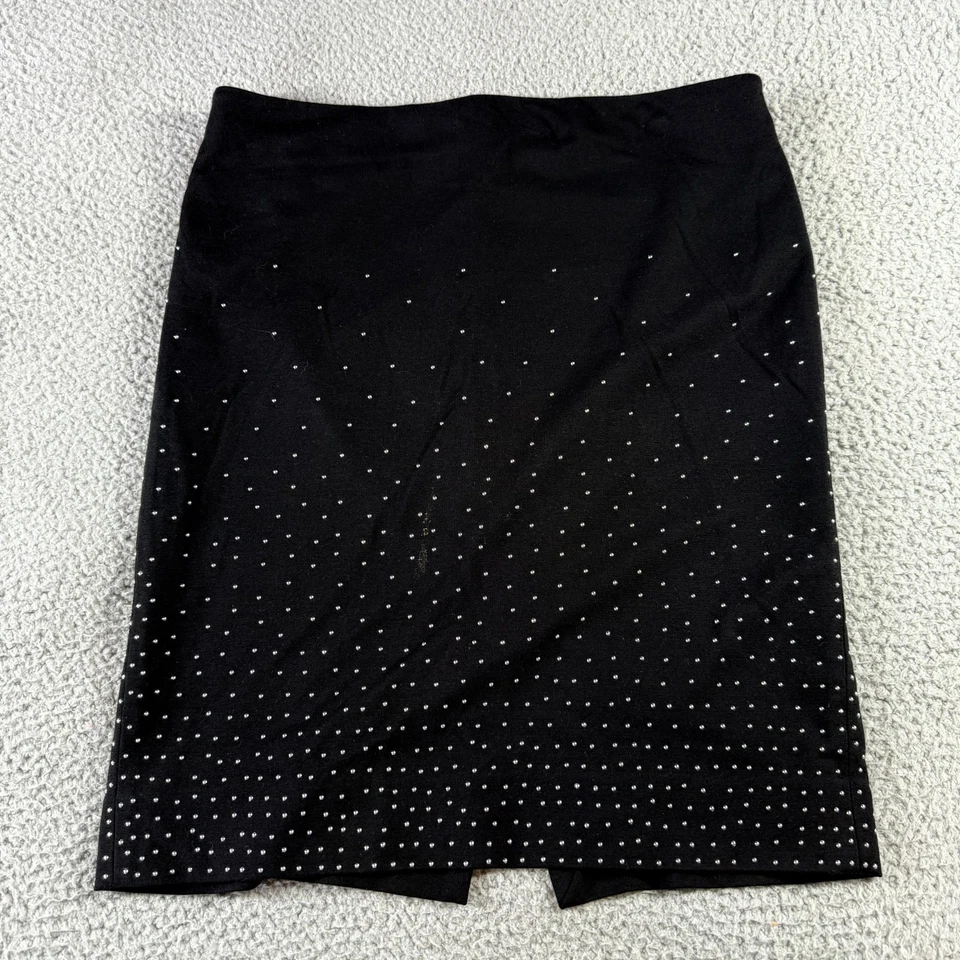 Falda lápiz forrada deslumbrante con pedrería negra mercado negro de la Casa Blanca talla 10 Foto 1 de 4