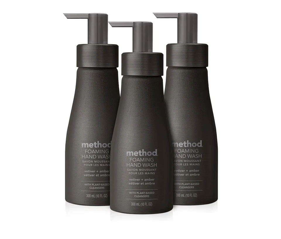 Method Premium espuma lavagem à mão, vetiver + âmbar, 10 fl oz (pacote com 3) - Imagem 1 de 4